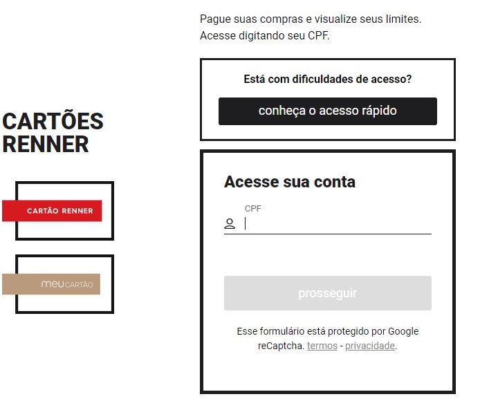 2° via fatura Renner pelo site