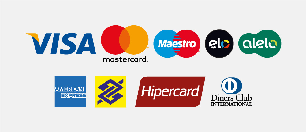 Bandeiras de Cartão de Crédito → Visa, Mastercard, Elo, Hipercard