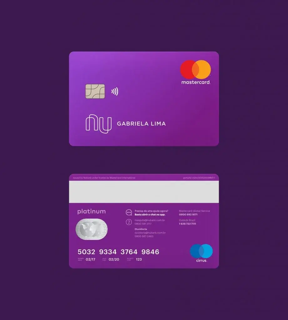 Cartão de Crédito Frente e Verso